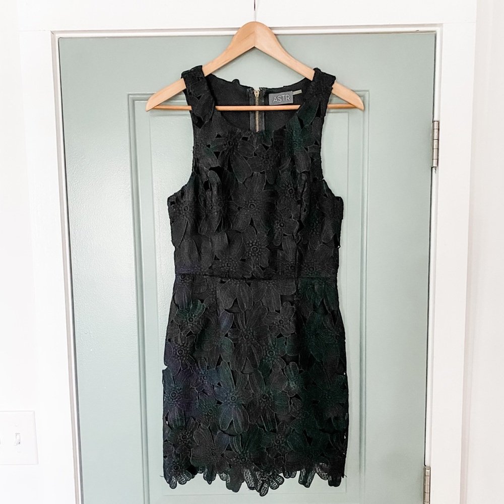 ASTR Black Floral Mini Dress